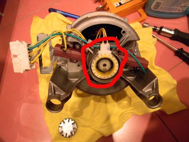 Местоположение на оборотомера на пералната машина