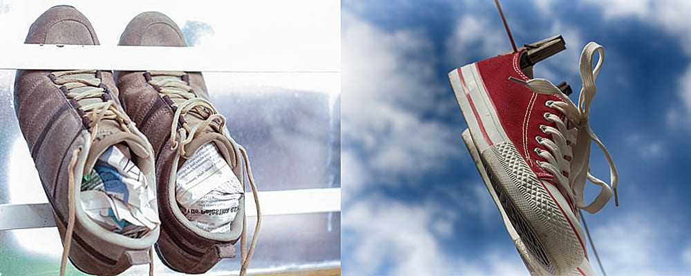 Как да изсушите обувките след пране  